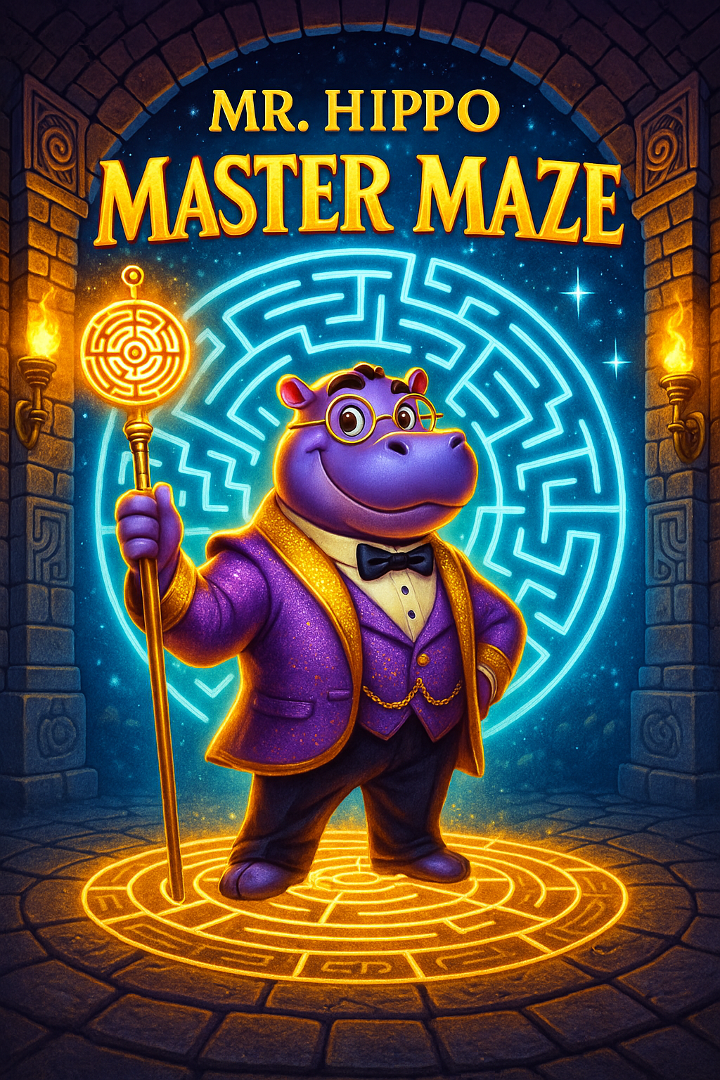 Escape the Maze with Mr. Hippo! 🦛✨ (Maze Master) (Hard)